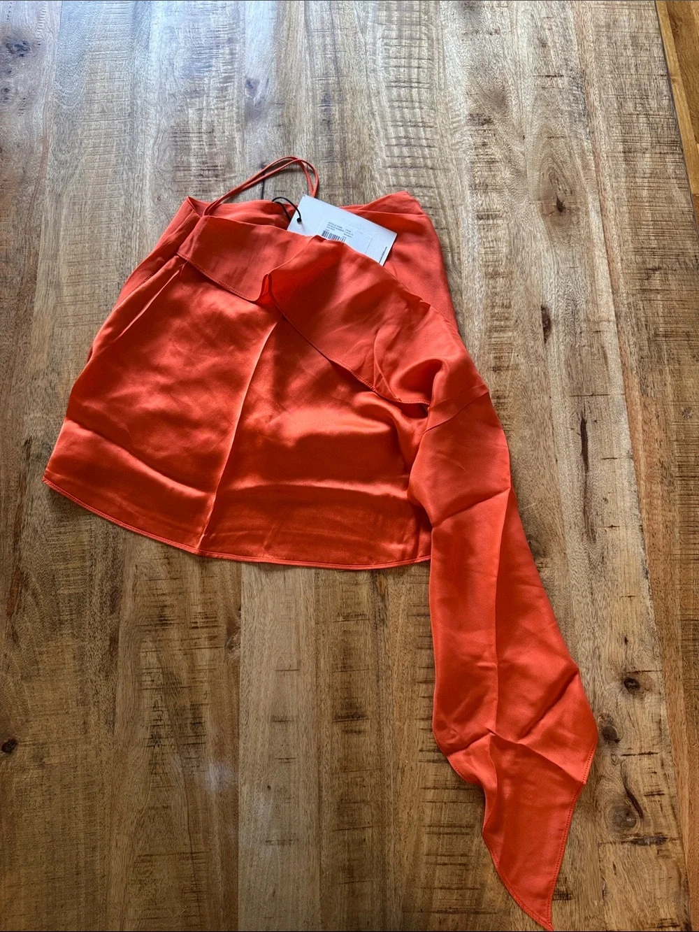 GAUGE81 GAUGE 81 HIMEJI 100% silk Mandarin orange Mini Skirt with Side Drape Sm